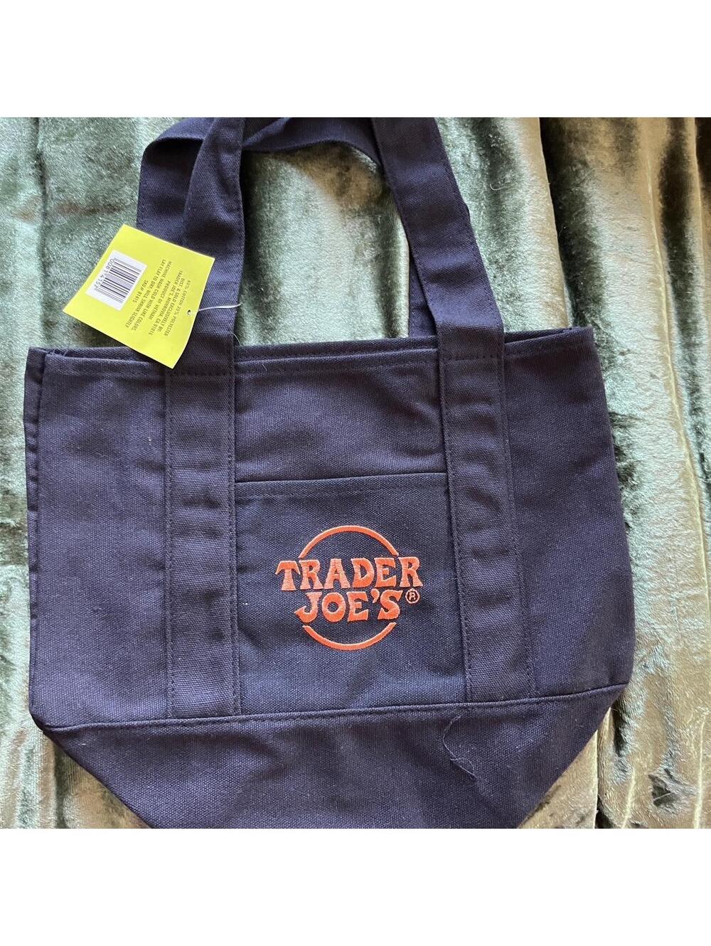 Black blue Trader Joe's Mini tote bag #TraderJoes